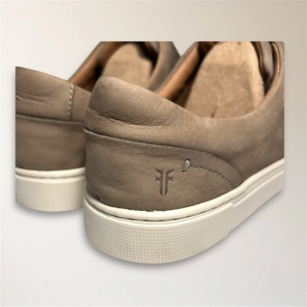 Frye Womens 9 Taupe Nubuck Leather‎ Sneakers Lace Up Casual Minimalist Street